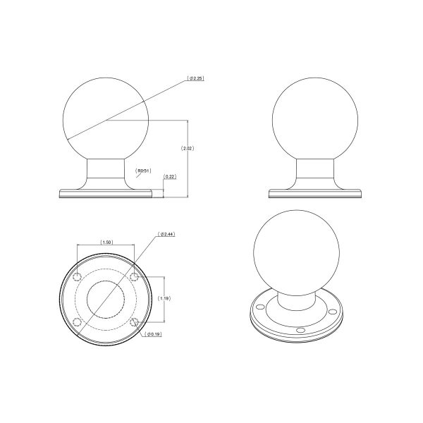 RAM-D-101-C-254U RAM Mounts D-Size Ball Mount with Round AMPS Plate and Large Round Plate - Short Sale - Image 5